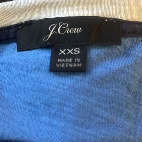 J Crew Womens Blouse Sz XXS Randy Raglan Tee Shirt Baseball Short Sleeve Striped - Picture 7 of 12